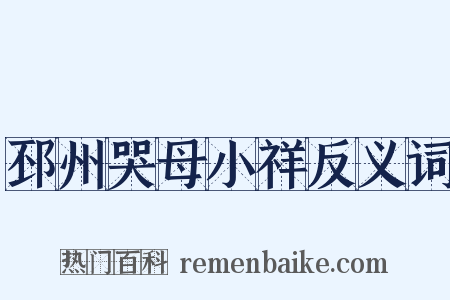 邳州哭母小祥反义词是什么意思的图片